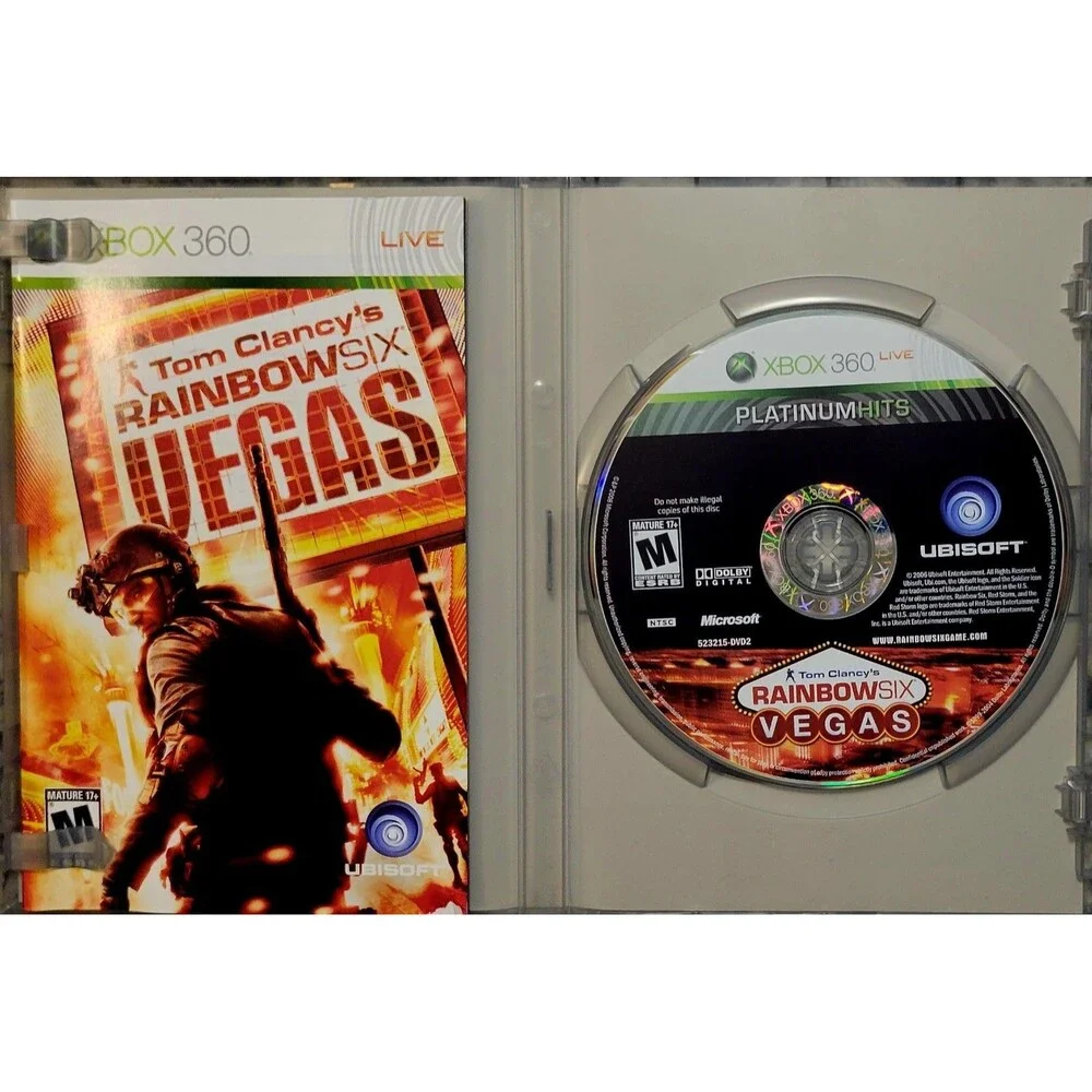 XBOX 360: RAINBOW SIX VEGAS - PLATINUM HITS,  CIB, VG COND, MANUAL, FAST SHIP